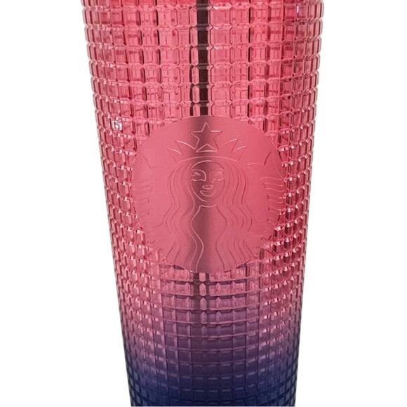 Starbucks 2022 Summer Watermelon Gradient Grid Venti 24 OZ Cold Cup Tumbler NWT - Picture 3 of 6